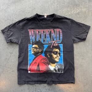 Vintage Y2K The Weeknd Band Rap Black Graphic Cotton Men's Large